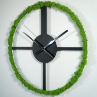 Nástenné hodiny Metal Black with Moss Flexistyle z21e, 50cm